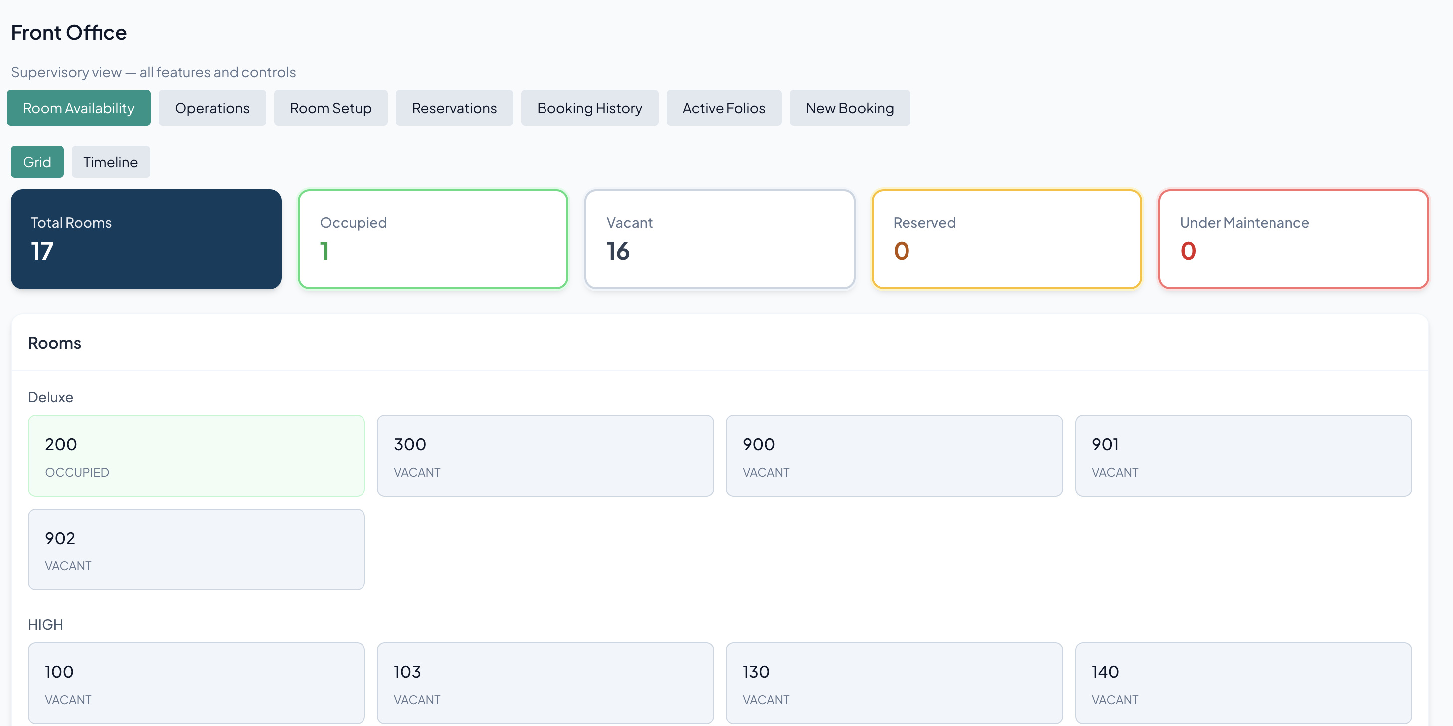 Front Office Dashboard