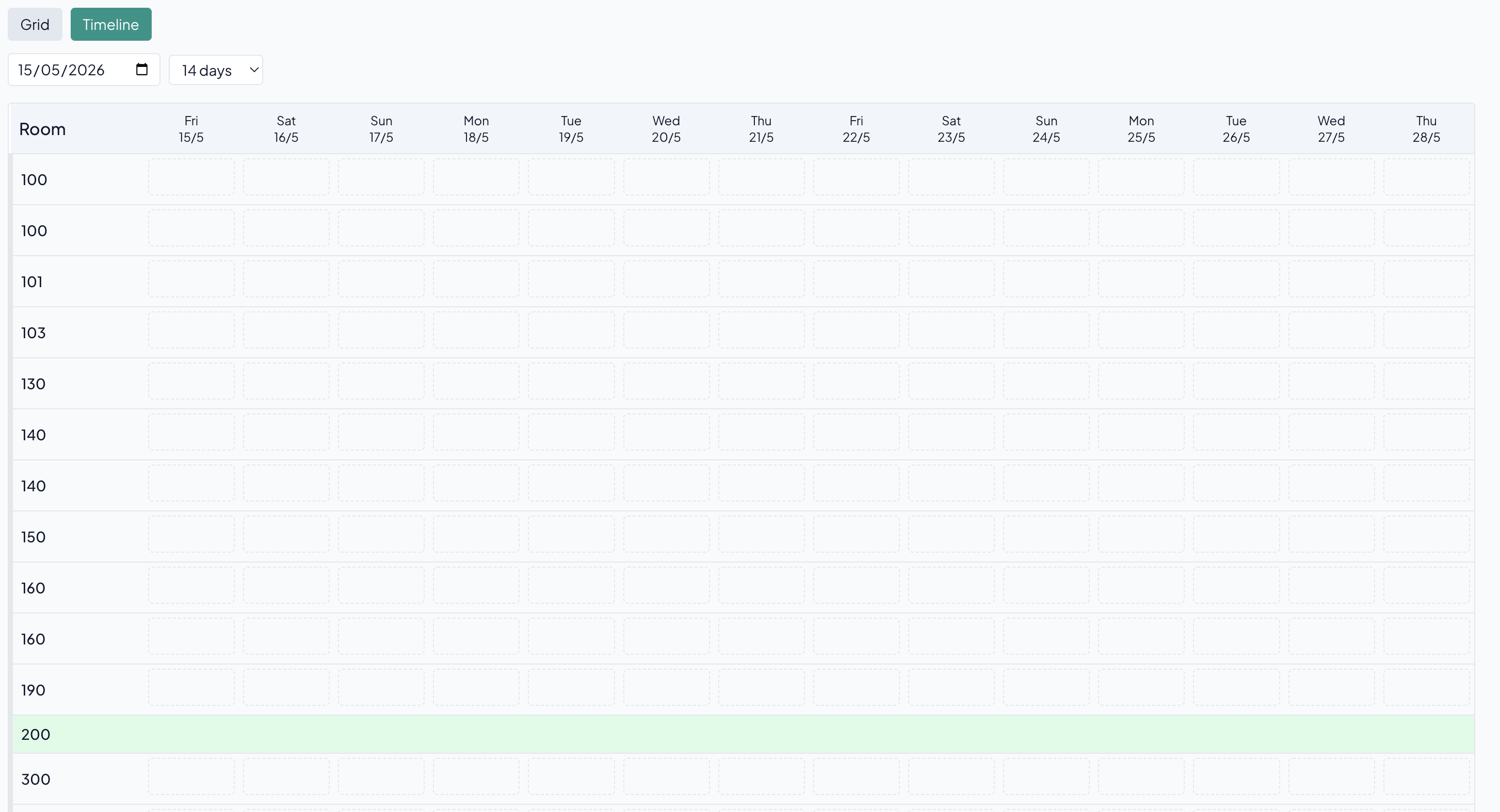 Reservation Timeline